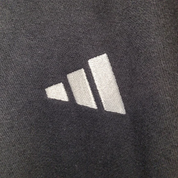 Adidas 3 Stripe Quarter Zip Pullover Black Athletic Top Mens Small - Picture 2 of 8